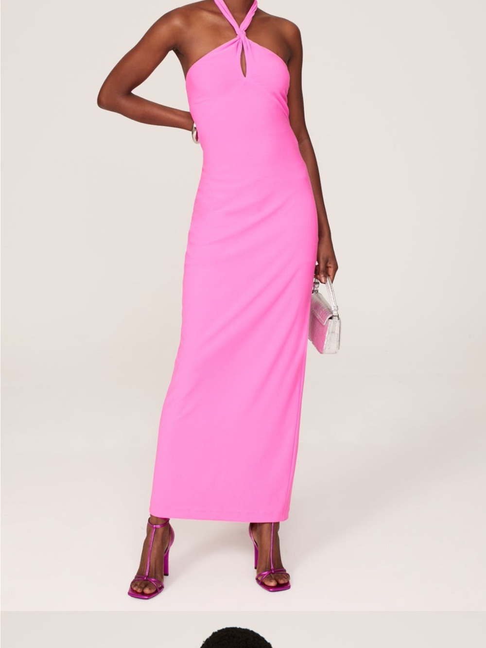 Beautiful Hot Pink Wedding Guest Maxi Dress